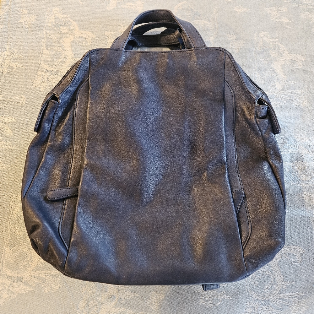 Levenger Blue Leather ALEXA  RFID Organizer Backpack